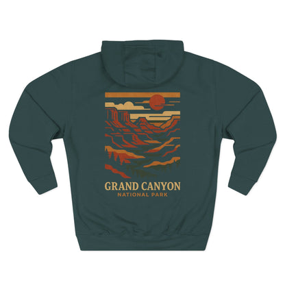 Three-Panel Fleece Hoodie - grand canyon nation (Front+Back) - Three-Panel Fleece Hoodie