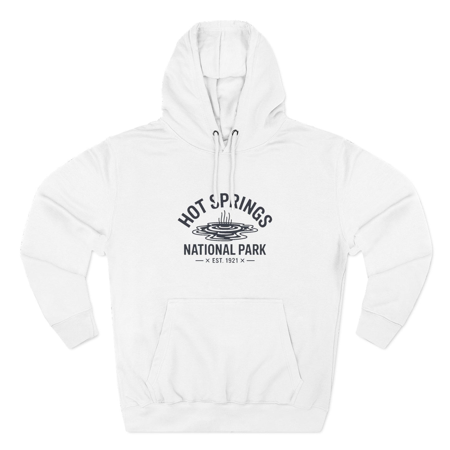 Hot Springs National Park Fleece Hoodie White
