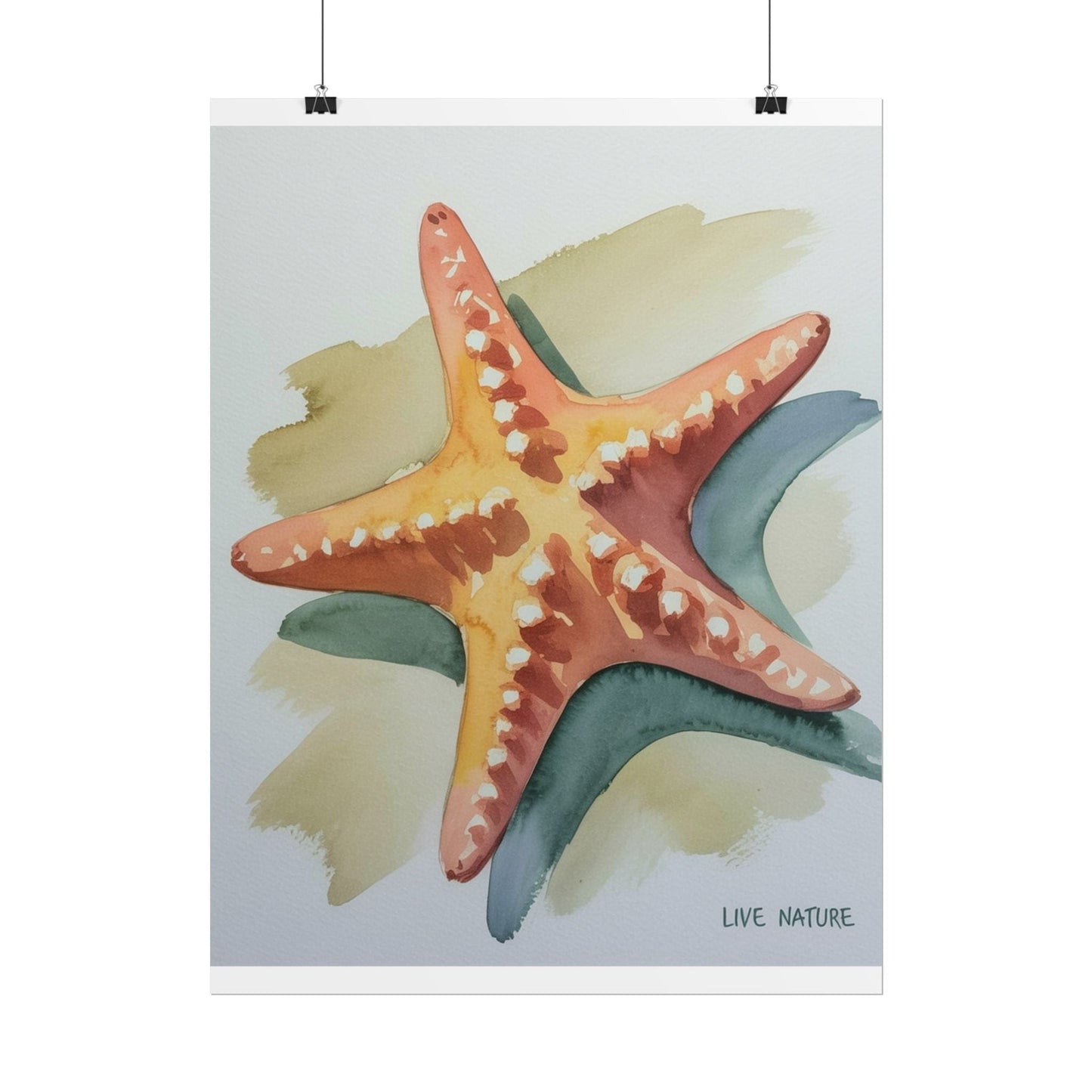 Starfish Watercolor Art Print 'Live Nature' Design
