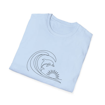 Unisex Softstyle T-Shirt - a-minimalist-line-drawing-of-a-single-do_5LtfkQX8SlOxTl-P1U7YGA_JMeHi1YwQcehrvB1Gi5giA (Front Only) - Unisex Softstyle T-Shirt (Smart: Original on light)