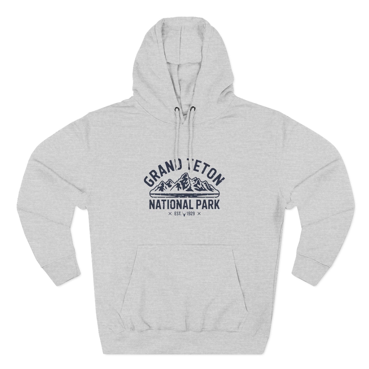 Grand Teton National Park Fleece Hoodie White