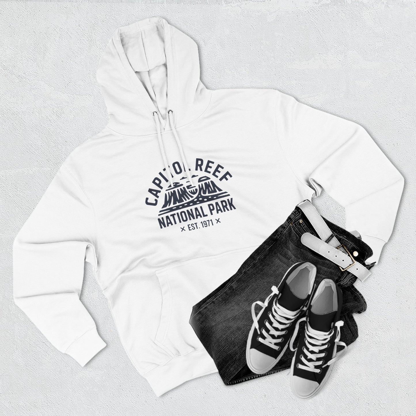 Capitol Reef National Park Fleece Hoodie White
