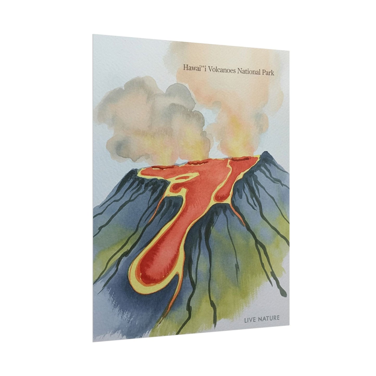 Hawai'i Volcanoes National Park Watercolor Poster