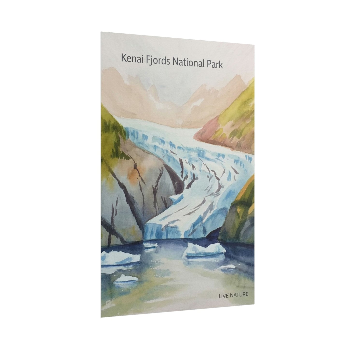 Kenai Fjords National Park Watercolor Poster Print