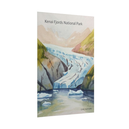 Kenai Fjords National Park Watercolor Poster Print