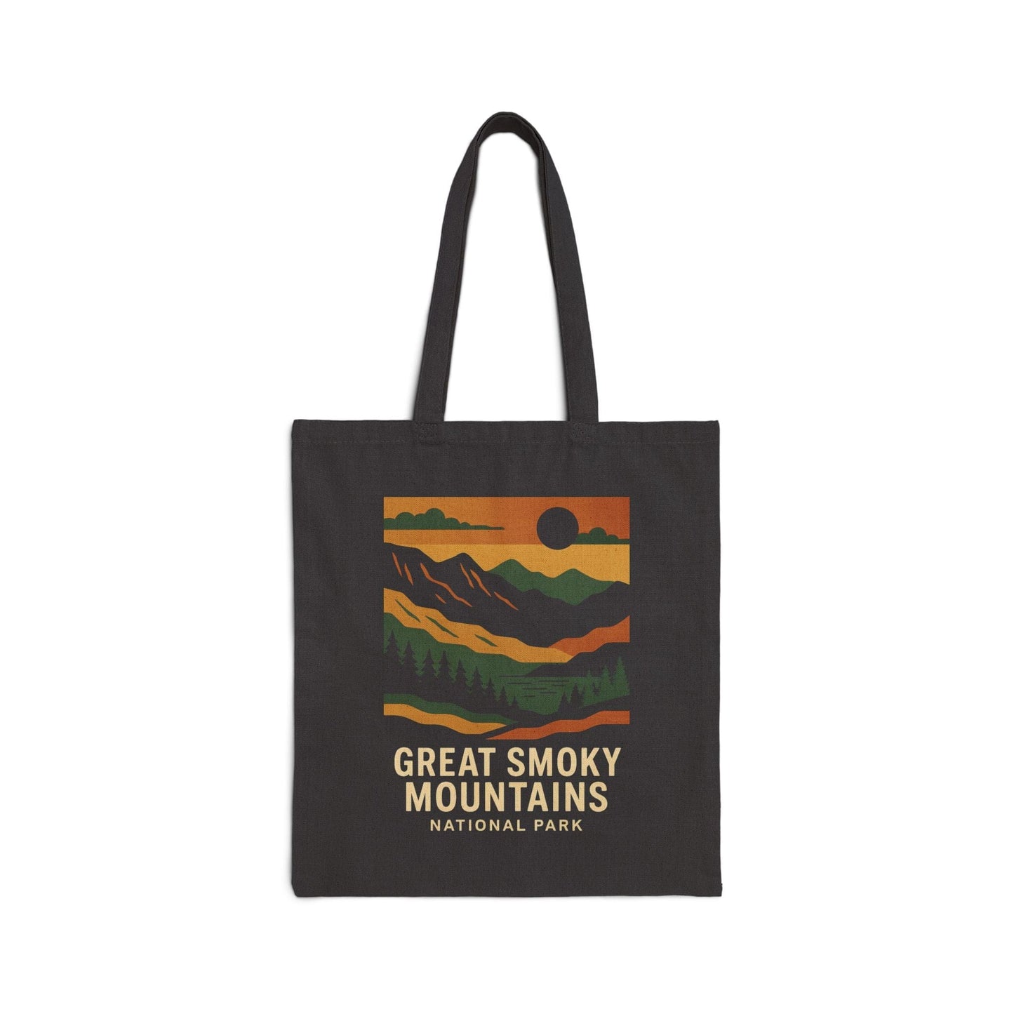 Cotton Canvas Tote Bag - great smoky mountains (Front Only) - Cotton Canvas Tote Bag