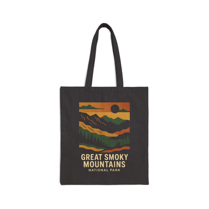 Cotton Canvas Tote Bag - great smoky mountains (Front Only) - Cotton Canvas Tote Bag