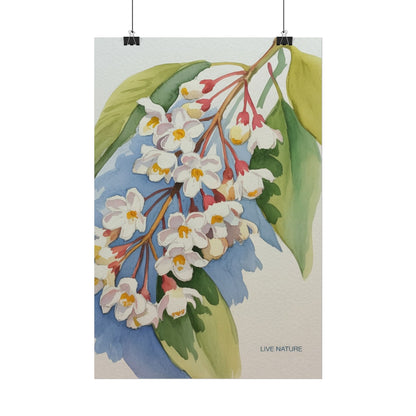 Idaho Syringa Blossom Watercolor Art Print Poster