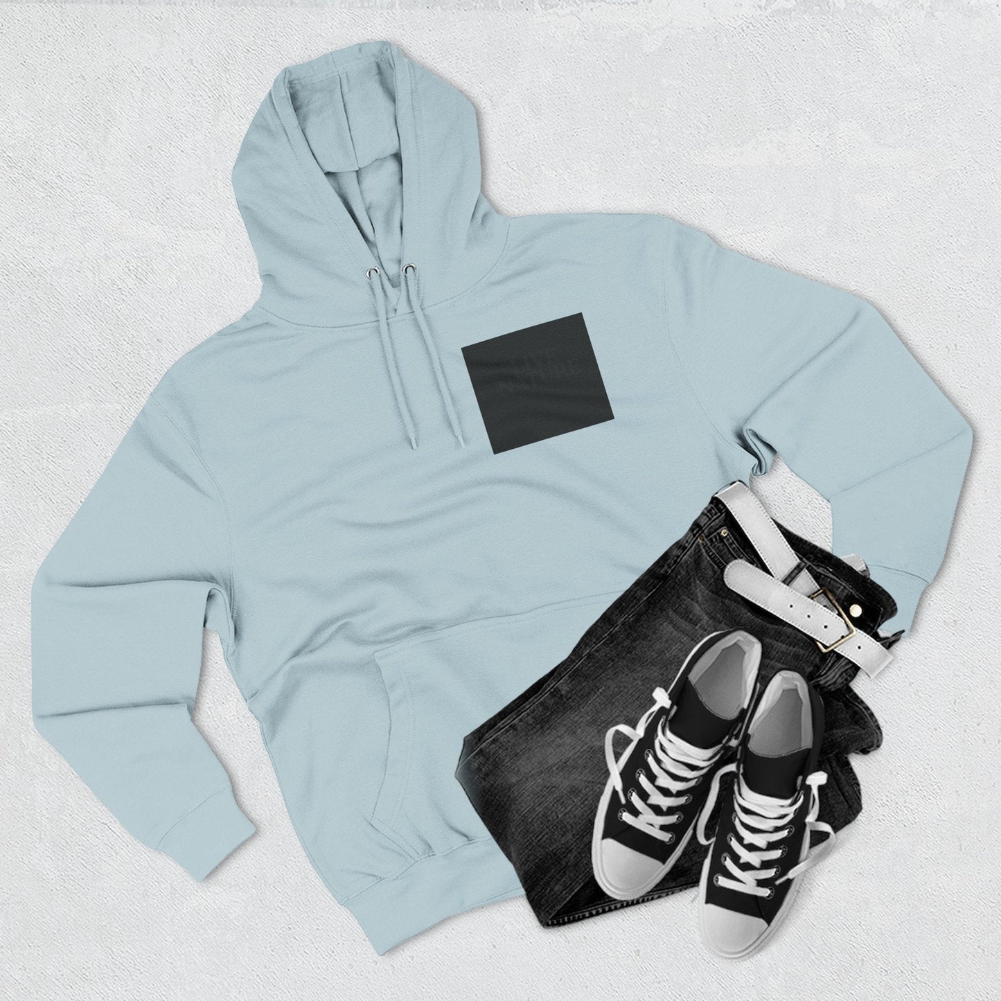 Three-Panel Fleece Hoodie - dolphin (Front+Back) - Three-Panel Fleece Hoodie (Smart: Original on light)
