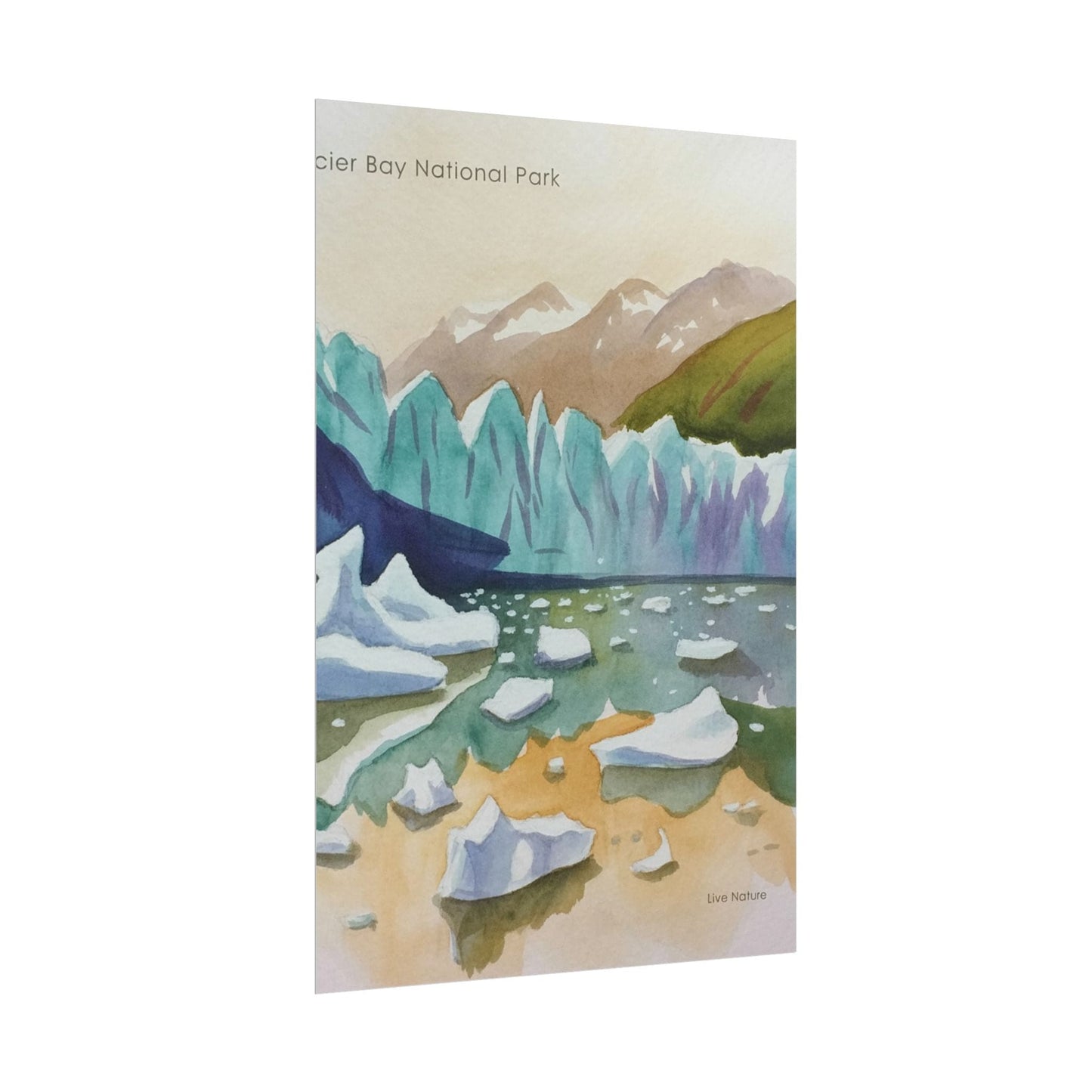 Glacier Bay National Park Watercolor Art Poster