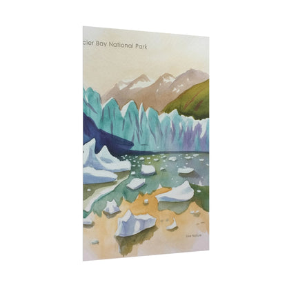 Glacier Bay National Park Watercolor Art Poster