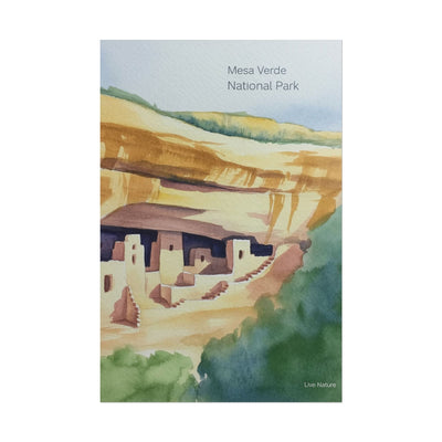 Mesa Verde National Park Cliff Dwellings Watercolor Poster