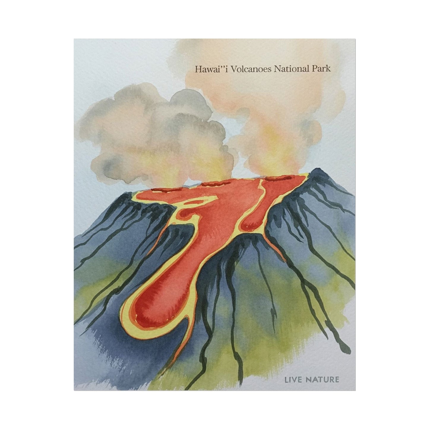 Hawai'i Volcanoes National Park Watercolor Poster