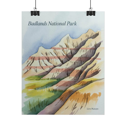 Badlands National Park Watercolor Art Print