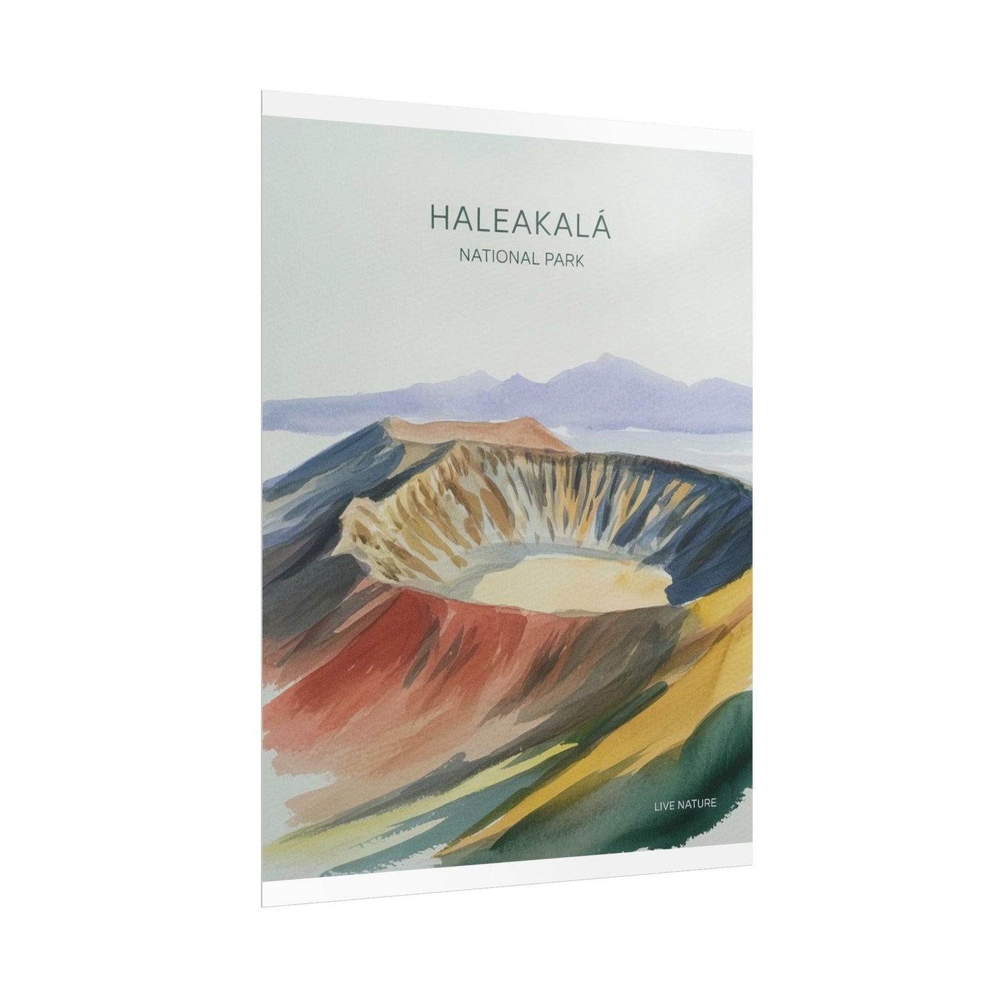 Haleakalā National Park Crater Watercolor Poster