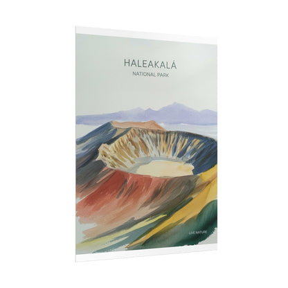 Haleakalā National Park Crater Watercolor Poster