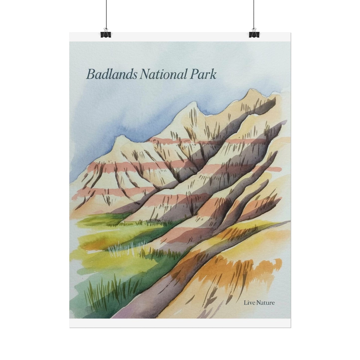 Badlands National Park Watercolor Art Print