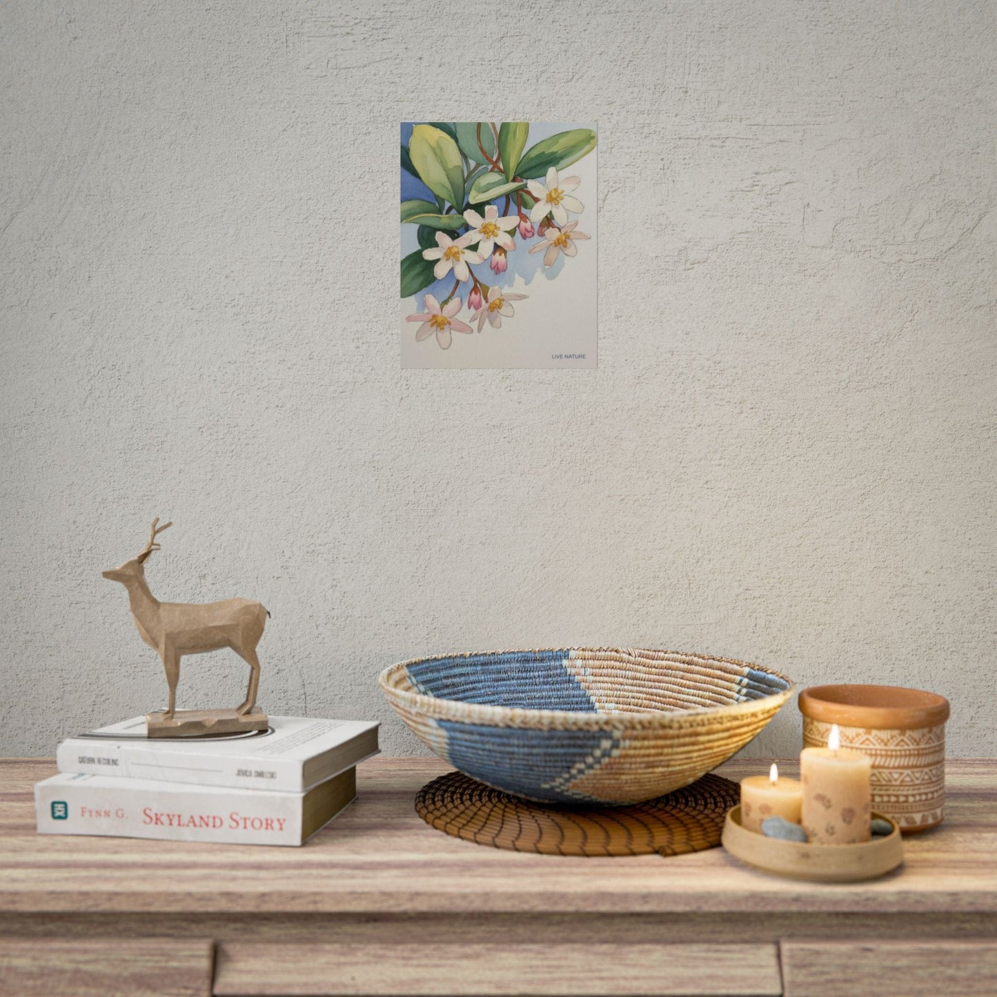 Mayflower Botanical Watercolor Art Print 'Live Nature