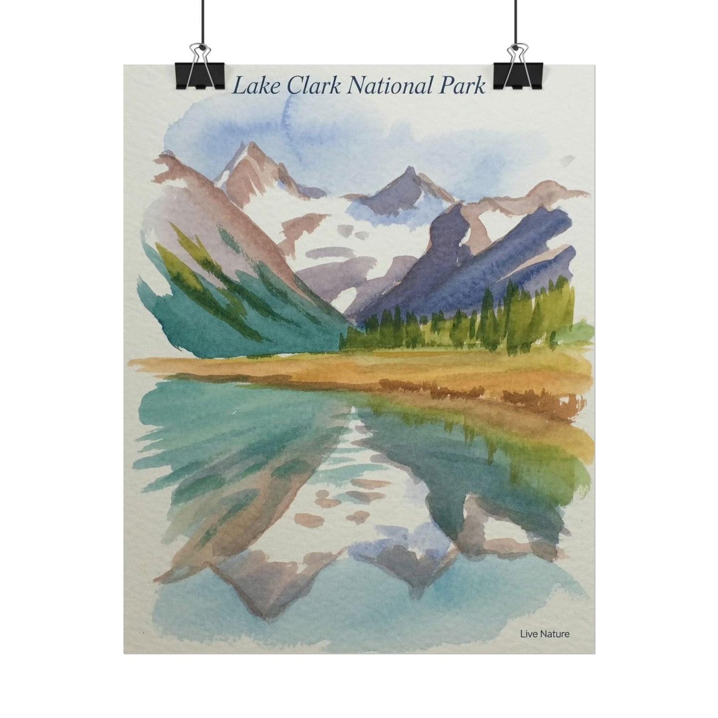 Lake Clark National Park Watercolor Print Poster