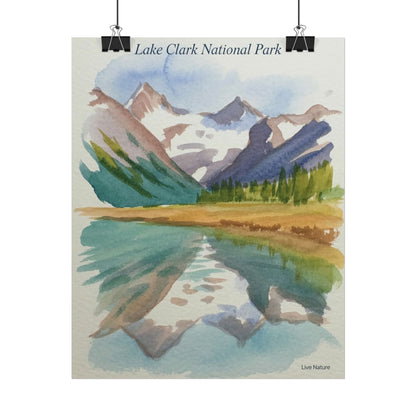 Lake Clark National Park Watercolor Print Poster
