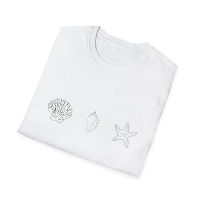 Unisex Softstyle T-Shirt - Sea Shells (Front Only) - Unisex Softstyle T-Shirt (Smart: Original on light)