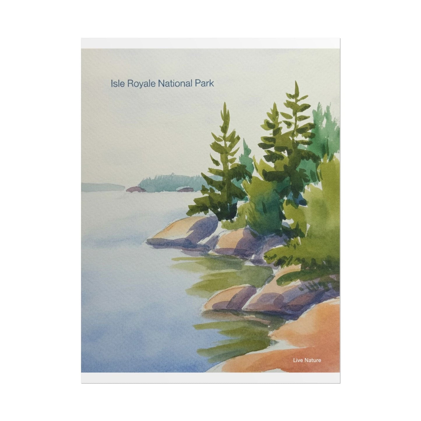 Isle Royale National Park Watercolor Poster Print