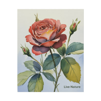 Live Nature Watercolor Rose Art Print Poster