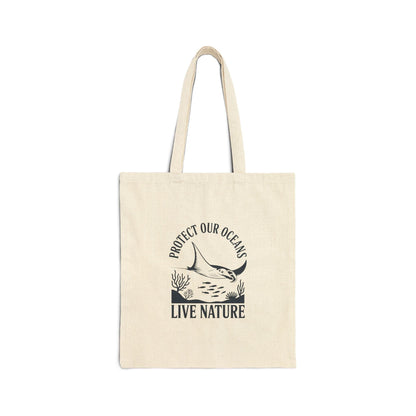 Cotton Canvas Tote Bag - dolphin (Front Only) - Cotton Canvas Tote Bag (Smart: Original on light)