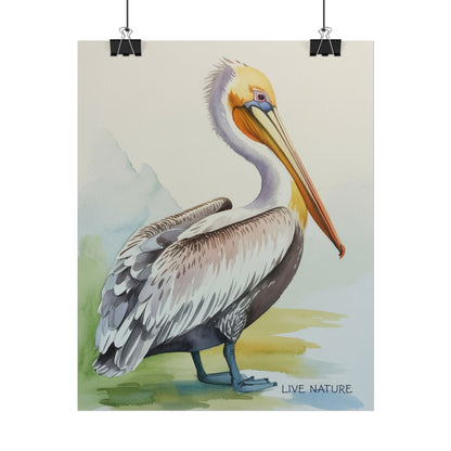 Pelican Watercolor Art Print 'Live Nature' Design