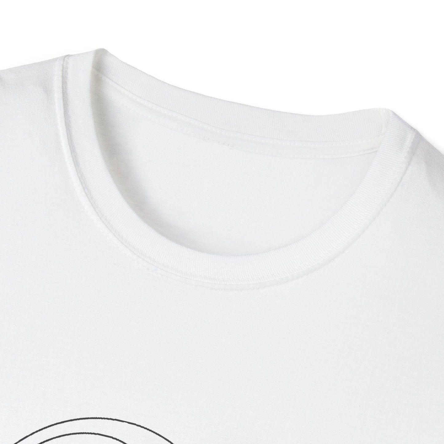 Unisex Softstyle T-Shirt - a-minimalist-line-drawing-of-a-single-do_5LtfkQX8SlOxTl-P1U7YGA_JMeHi1YwQcehrvB1Gi5giA (Front Only) - Unisex Softstyle T-Shirt (Smart: Original on light)