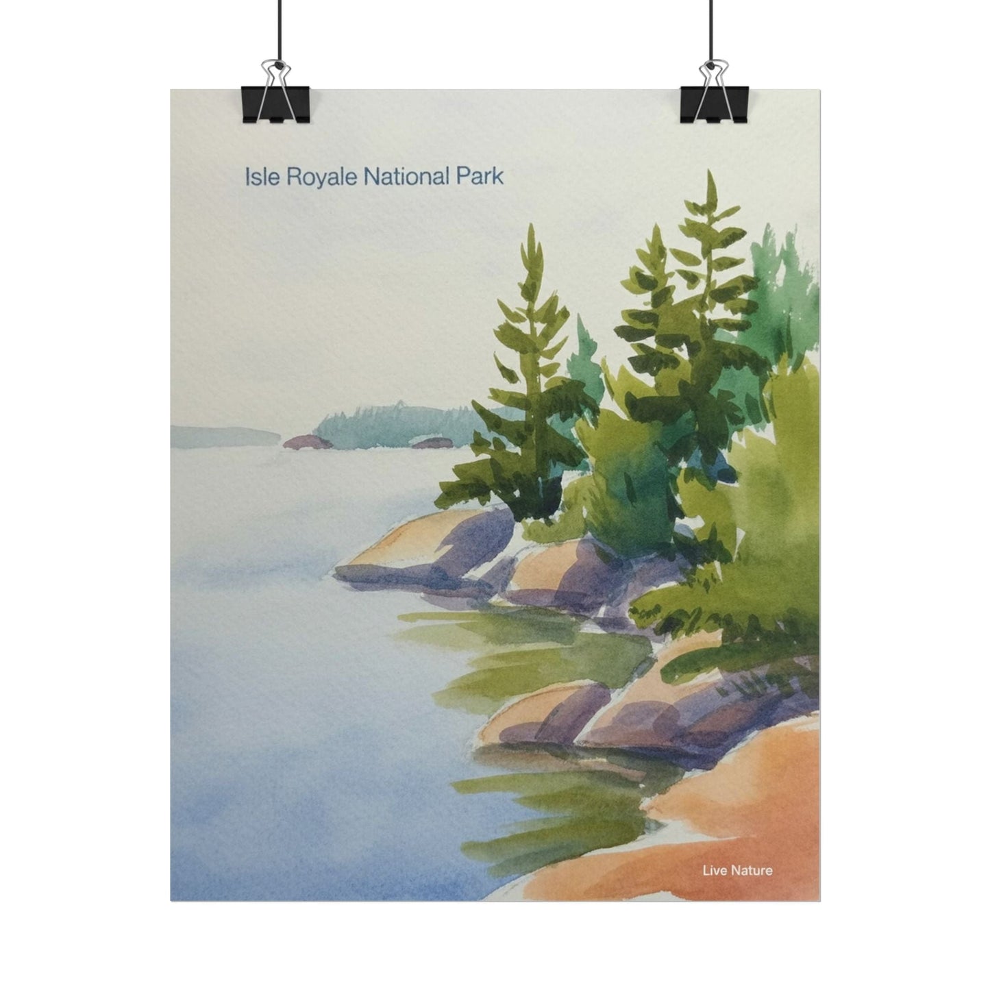 Isle Royale National Park Watercolor Poster Print