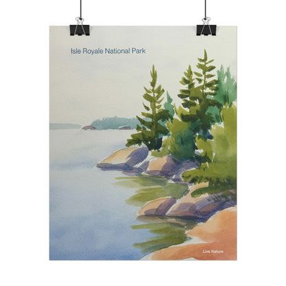 Isle Royale National Park Watercolor Poster Print