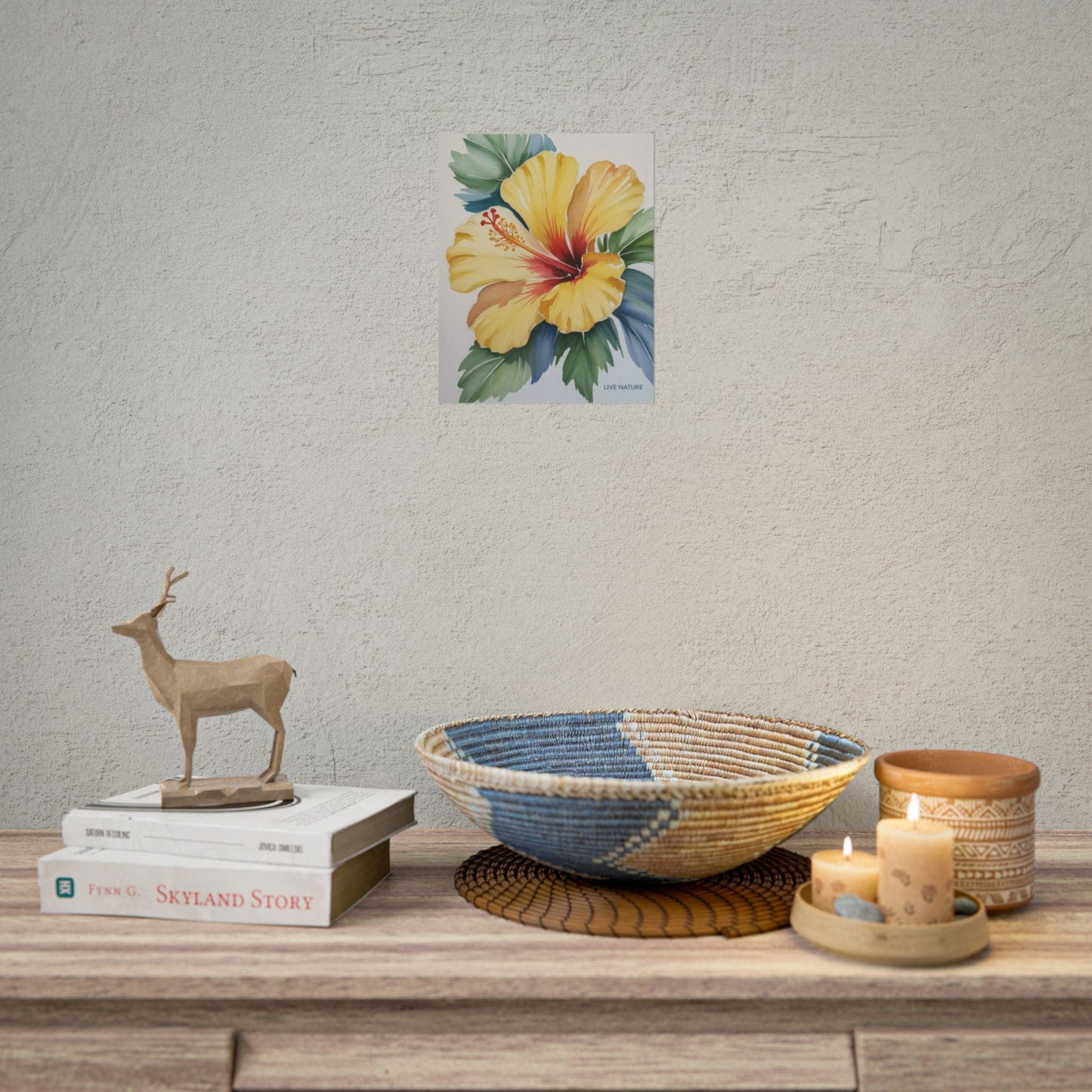 Yellow Hibiscus Watercolor Art Print - Live Nature