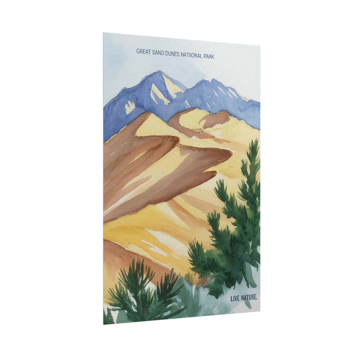 Great Sand Dunes National Park Watercolor Art Print