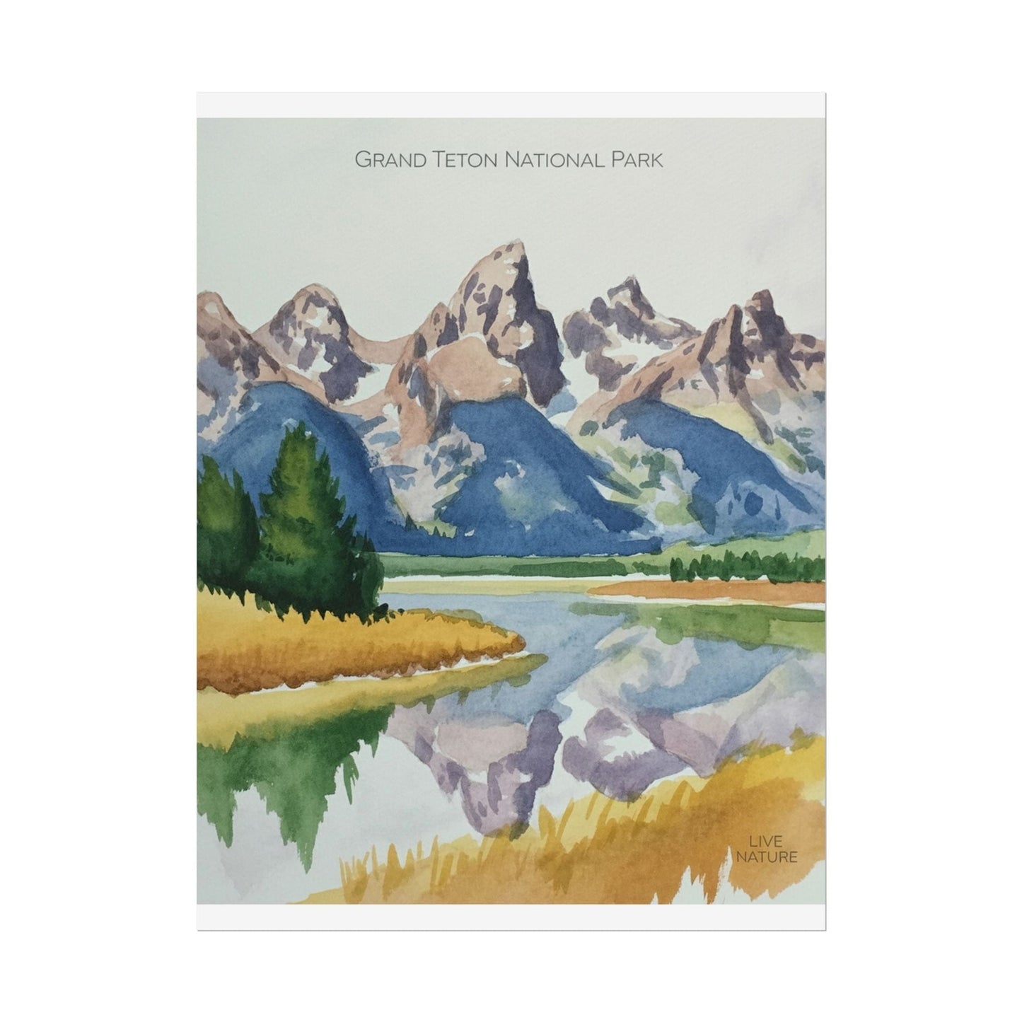 Grand Teton National Park Watercolor Art Print