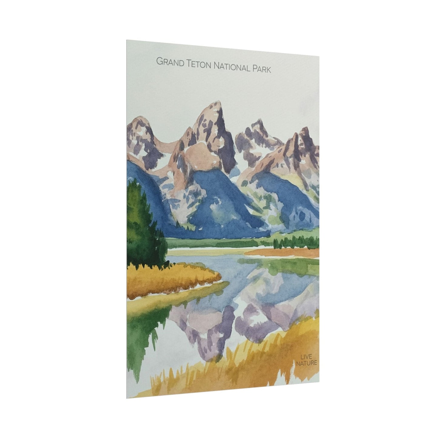 Grand Teton National Park Watercolor Art Print