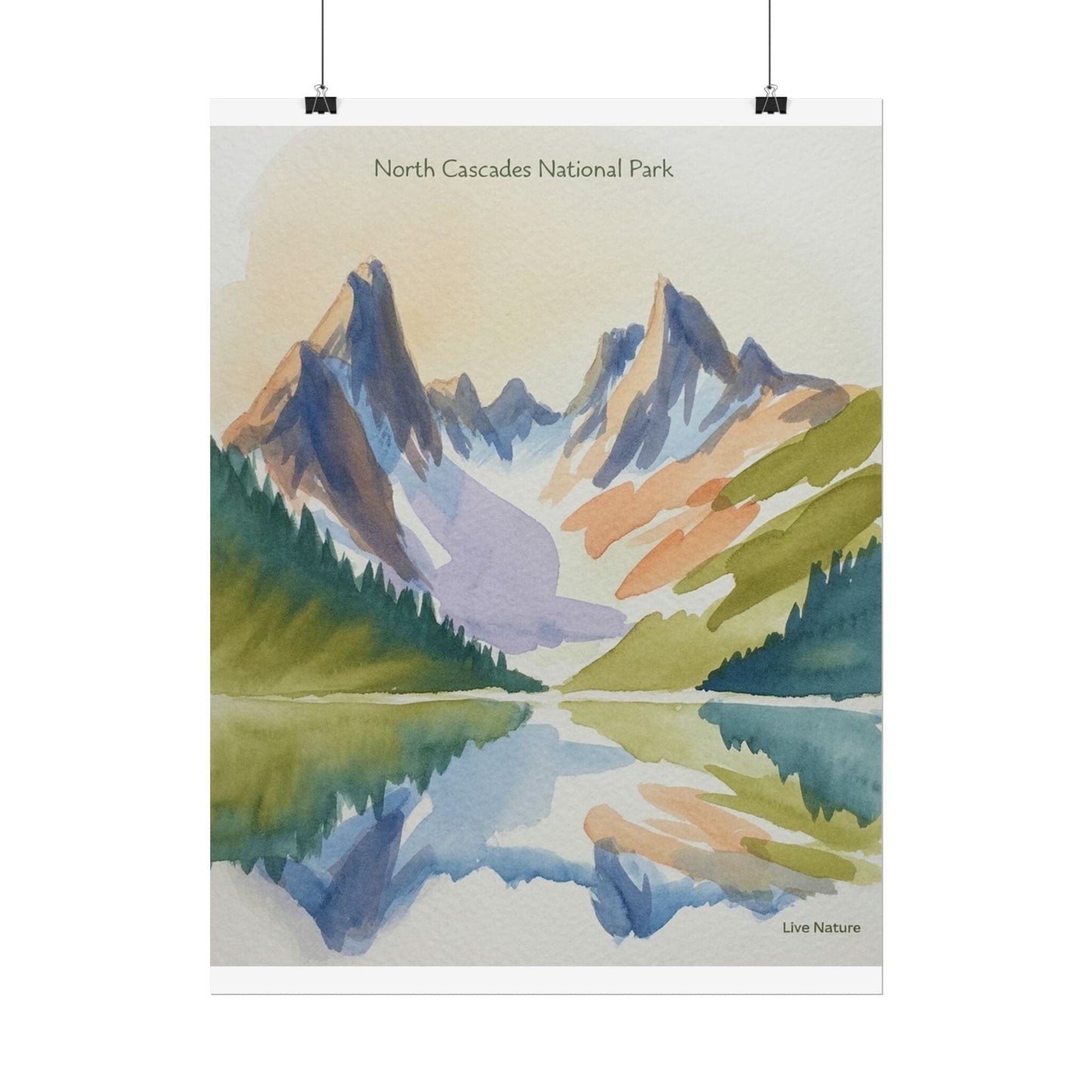 North Cascades National Park Watercolor Art Print