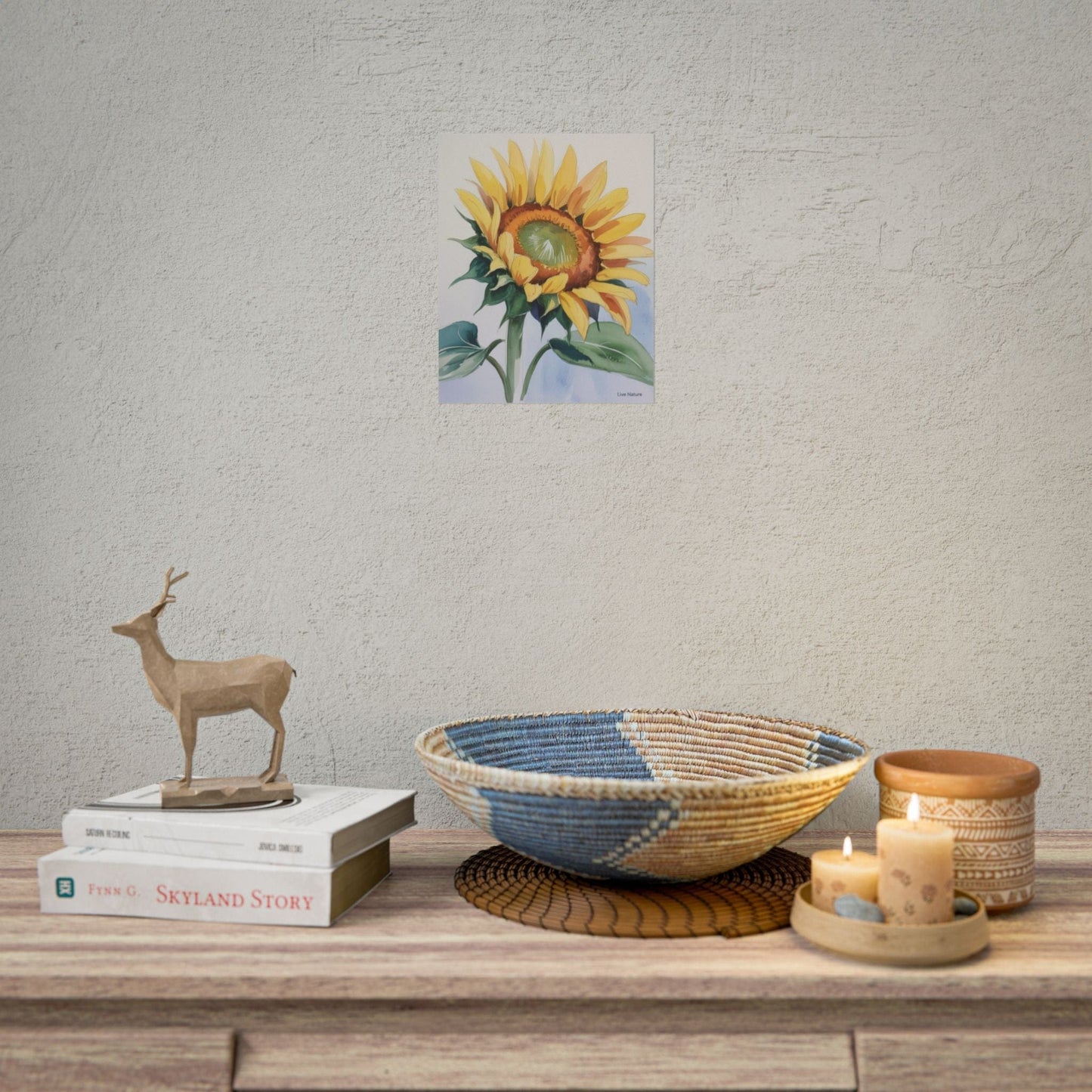 Kansas Sunflower Watercolor Art Print 'Live Nature