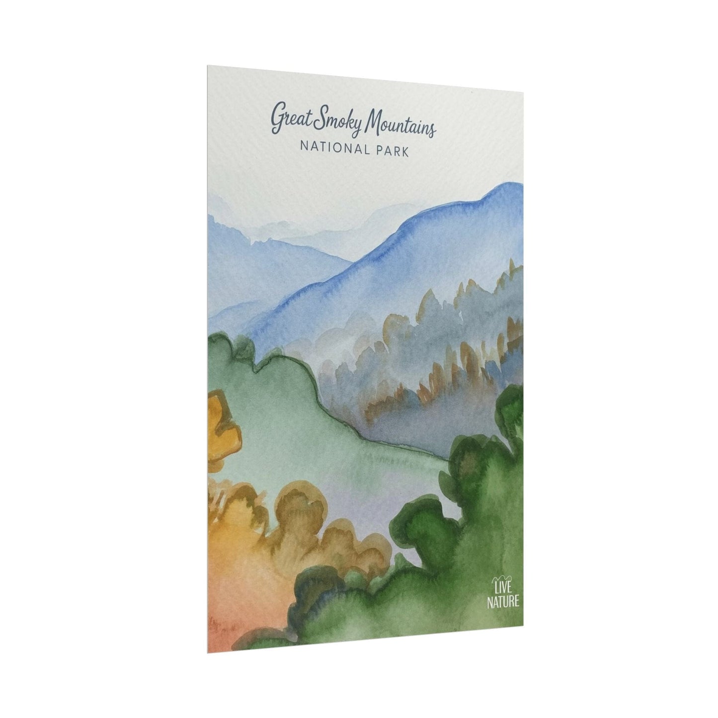 Great Smoky Mountains Watercolor Art Print Poster