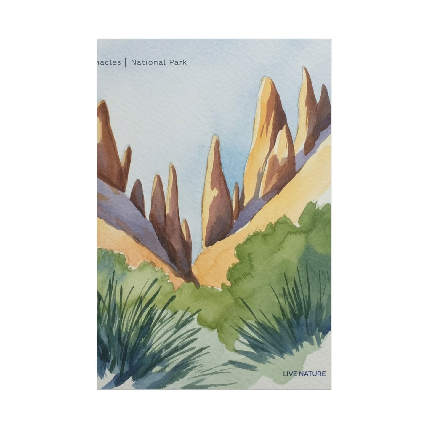 Pinnacles National Park Watercolor Art Print