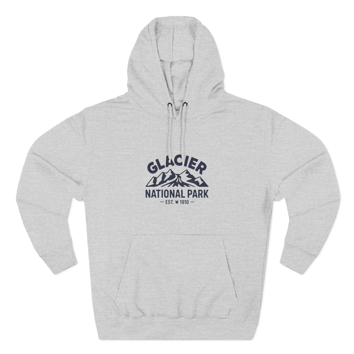 Glacier National Park Graphic Hoodie White Cotton Fleece
