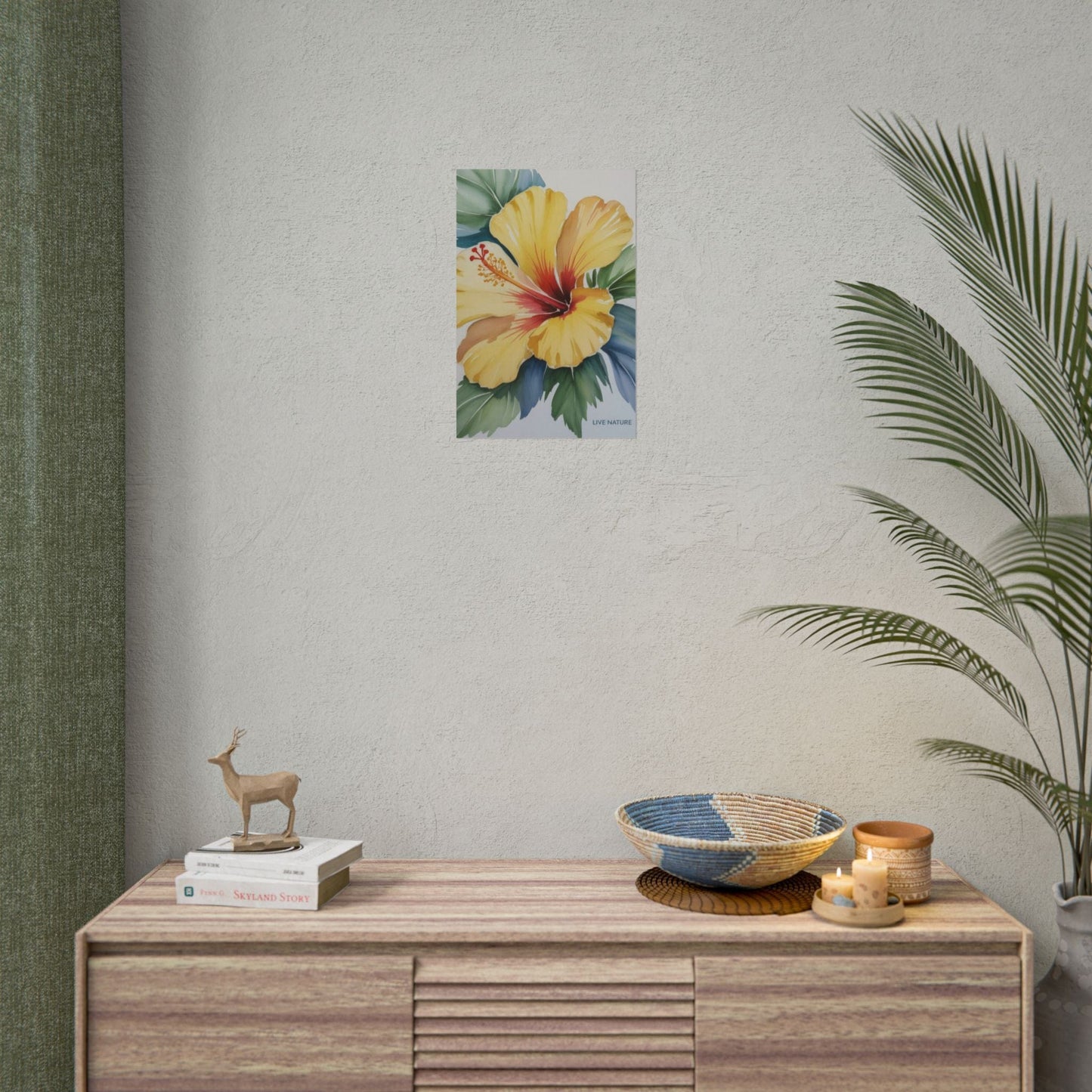 Yellow Hibiscus Watercolor Art Print - Live Nature