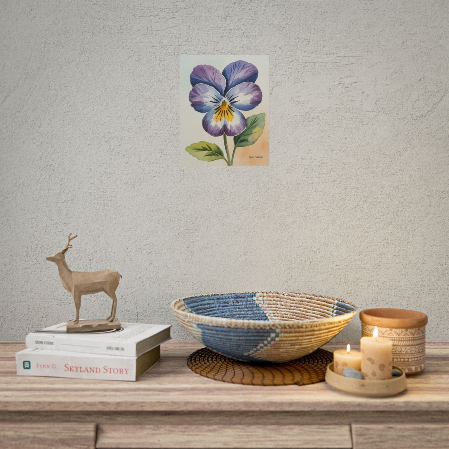 Purple Pansy Watercolor Poster Art Print - Live Nature