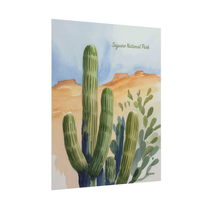 Saguaro National Park Watercolor Cactus Art Print