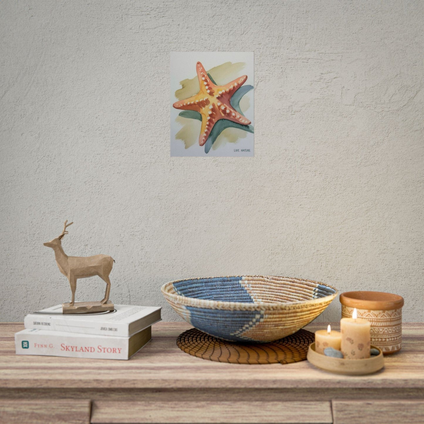 Starfish Watercolor Art Print 'Live Nature' Design