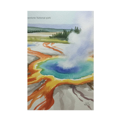 Yellowstone Grand Prismatic Spring Watercolor Poster