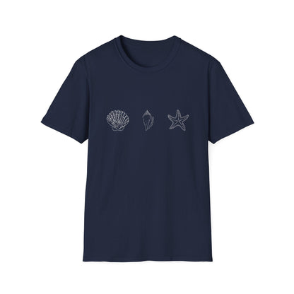 Unisex Softstyle T-Shirt - Sea Shells (Front Only) - Unisex Softstyle T-Shirt (Smart: Original on light)