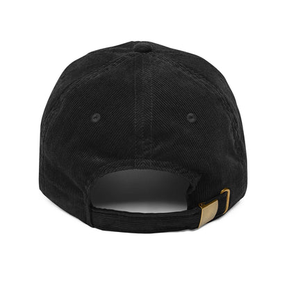Sea Turtle Embroidered Black Corduroy Cap