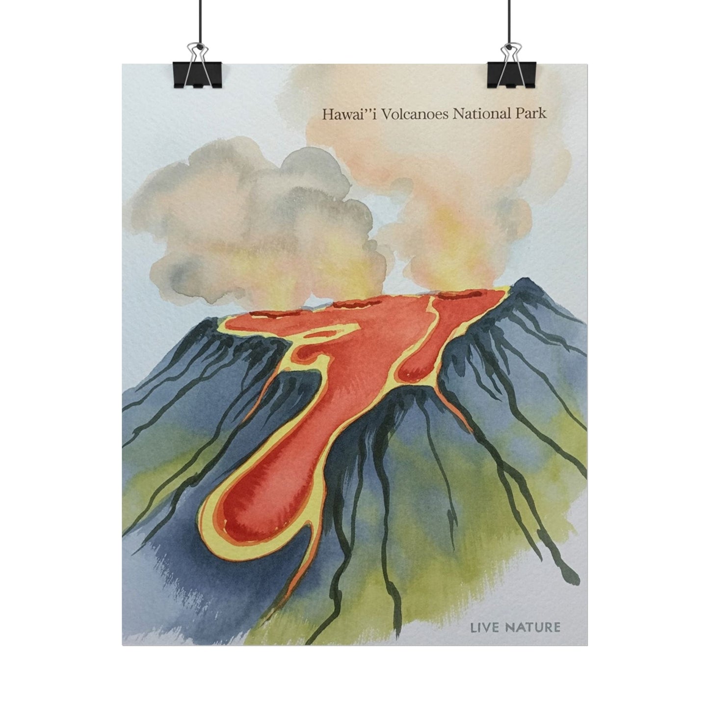 Hawai'i Volcanoes National Park Watercolor Poster