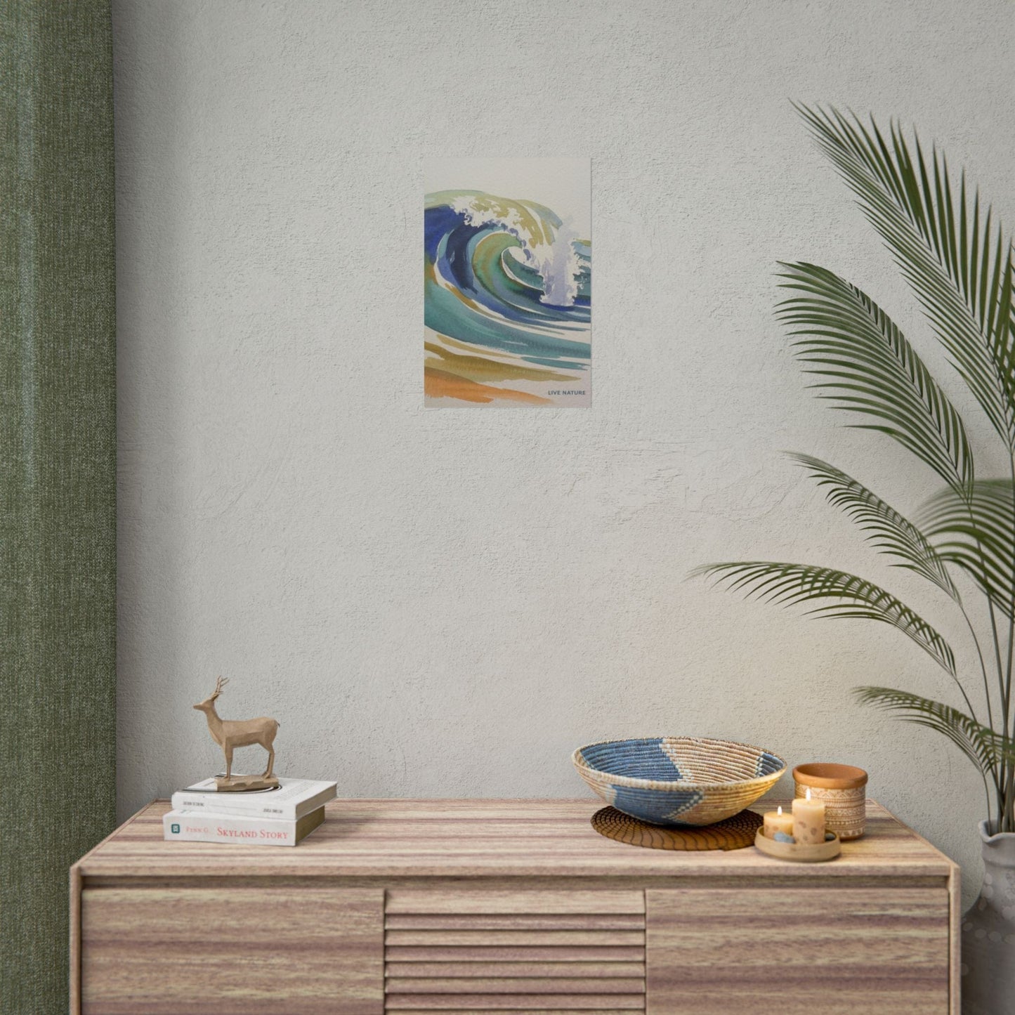 Wave Watercolor Art Print 'Live Nature' Design